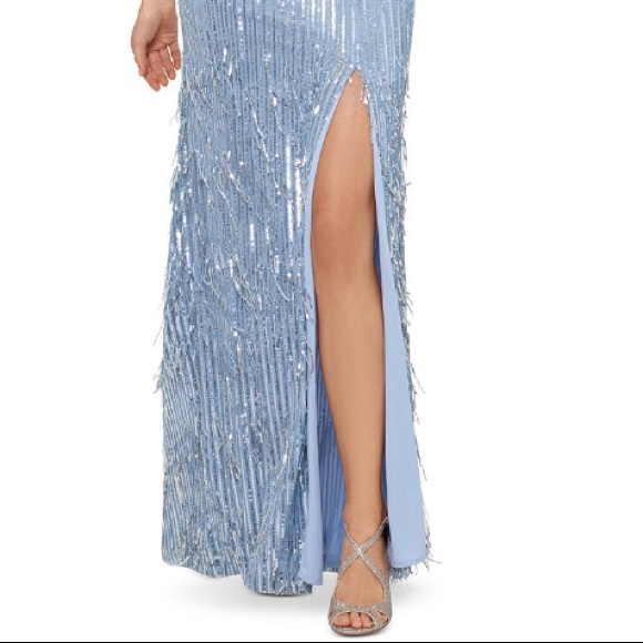 Tie back sequin fringe gown - Picture 8 of 12